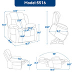 Dual Motor Infinite Position Up to 350 LBS Electric Medium size Genuine Leather Brown Power Lift Recliner Chair