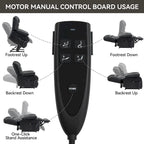 Dual Motor Infinite Position Up to 350 LBS Electric Medium size Genuine Leather Brown Power Lift Recliner Chair