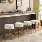 Beige+Gold Modern 20 Barstools (Set of 2)