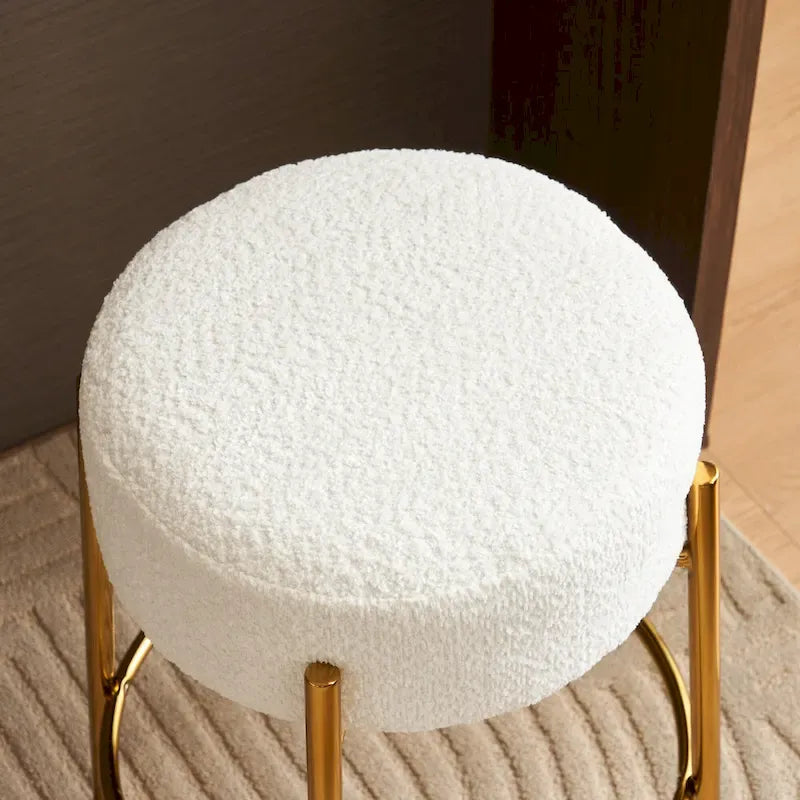 Beige+Gold Modern 20 Barstools (Set of 2)