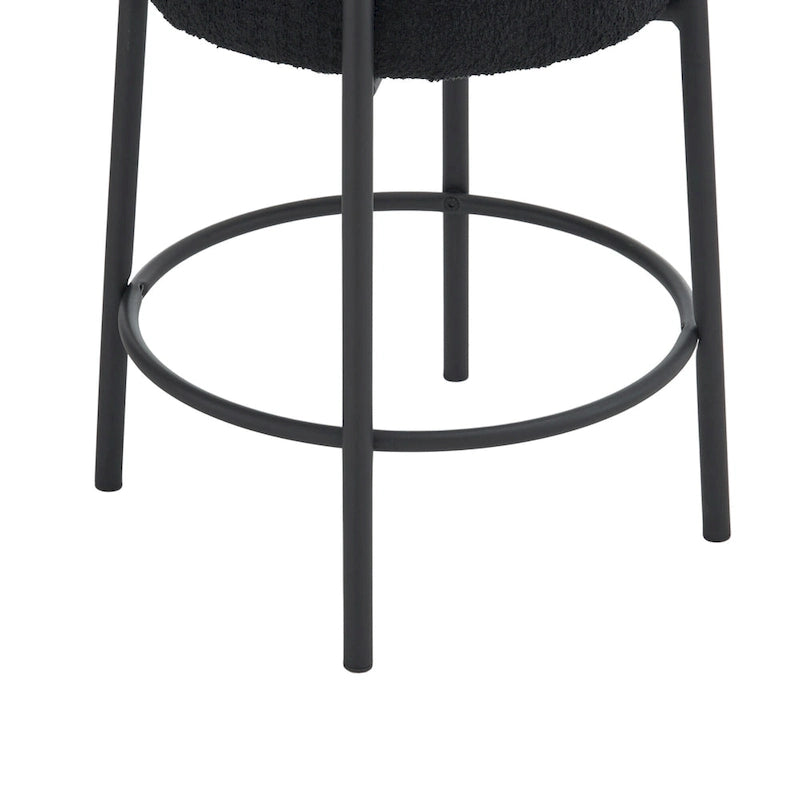 Black Modern 20 Barstools with Sturdy Hardware Support Legs (Set of 2)