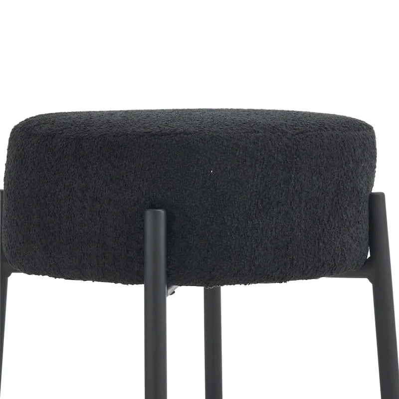 Black Modern 20 Barstools with Sturdy Hardware Support Legs (Set of 2)