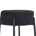 Black Modern 20 Barstools with Sturdy Hardware Support Legs (Set of 2)