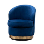 Blue 22 Upholstered Velvet Accent Chair with Swivel Base