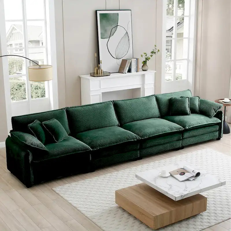 DIY Customization Corduroy Upholstered Armless Modular Sectional Sofa