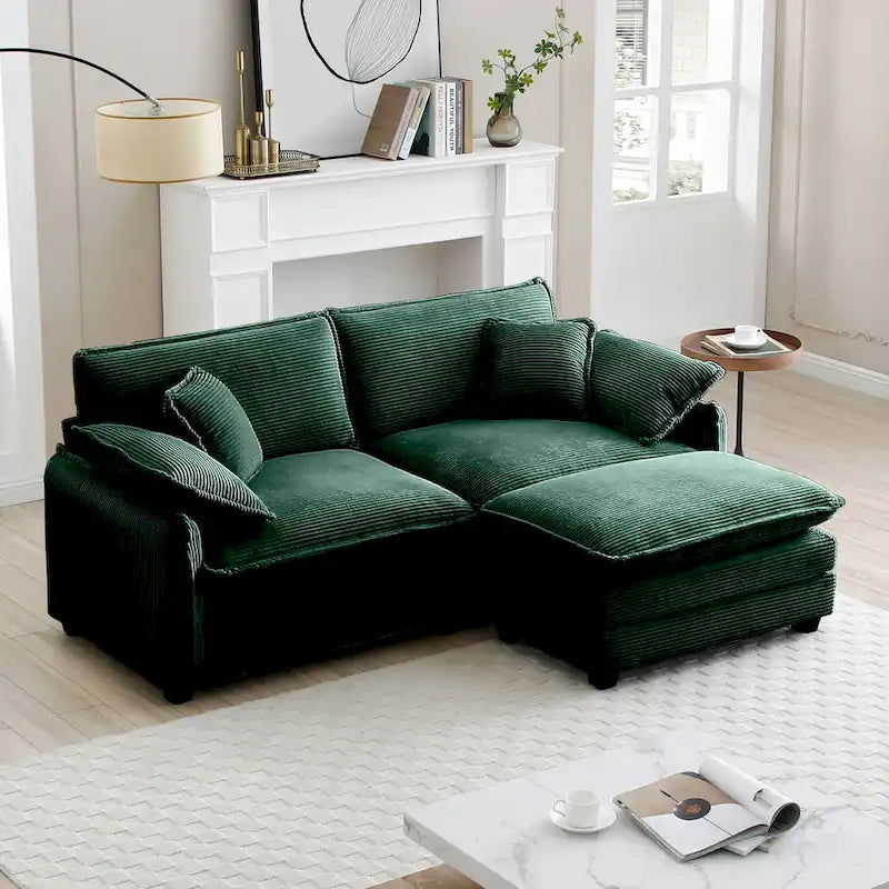 DIY Customization Corduroy Upholstered Armless Modular Sectional Sofa