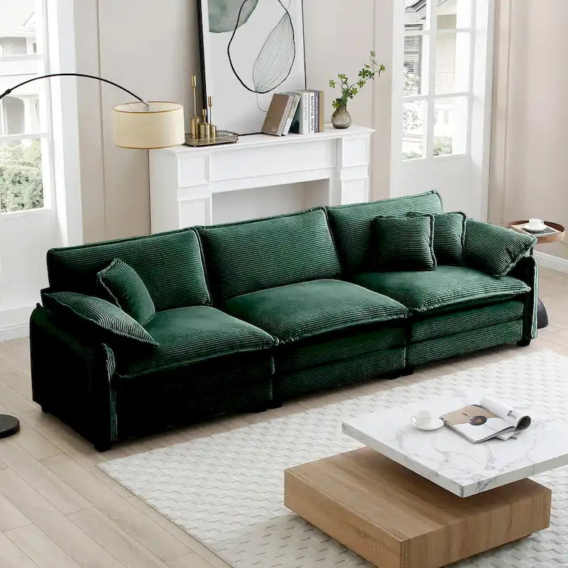 DIY Customization Corduroy Upholstered Armless Modular Sectional Sofa