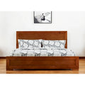 HomeRoots Brown Inlaid Panels Solid Wood Full Bed Frame
