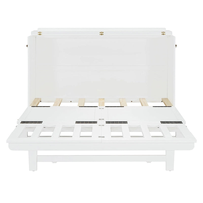 Queen Size Murphy Bed with Large Drawer,USB Ports and Outlets