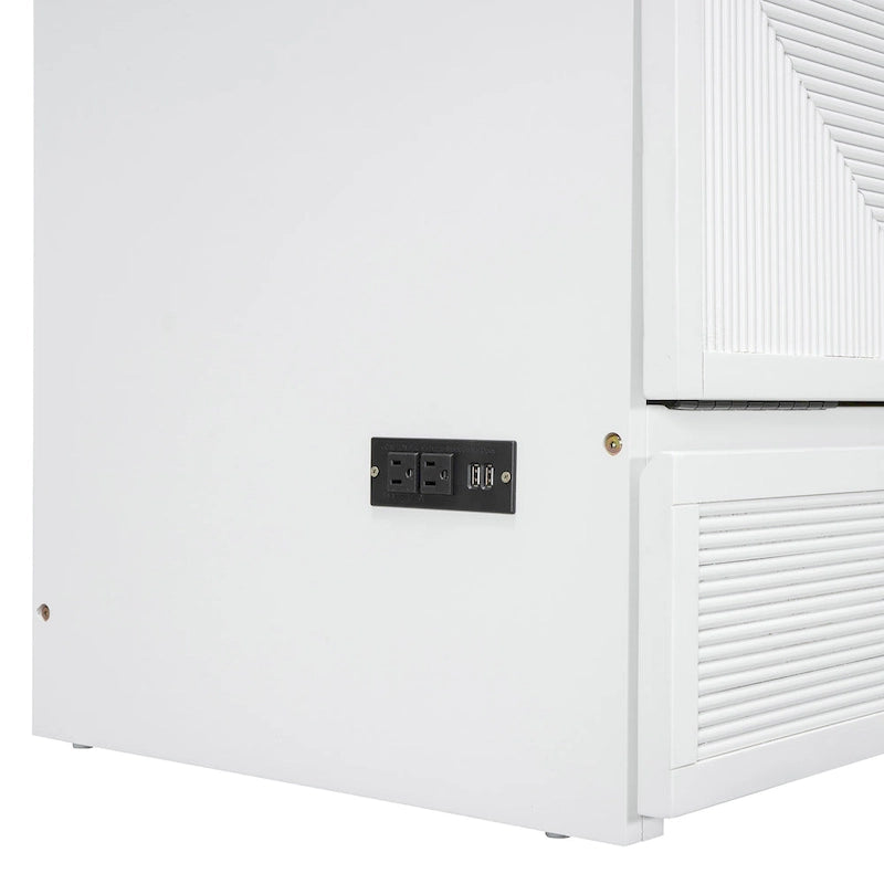 Queen Size Murphy Bed with Large Drawer,USB Ports and Outlets