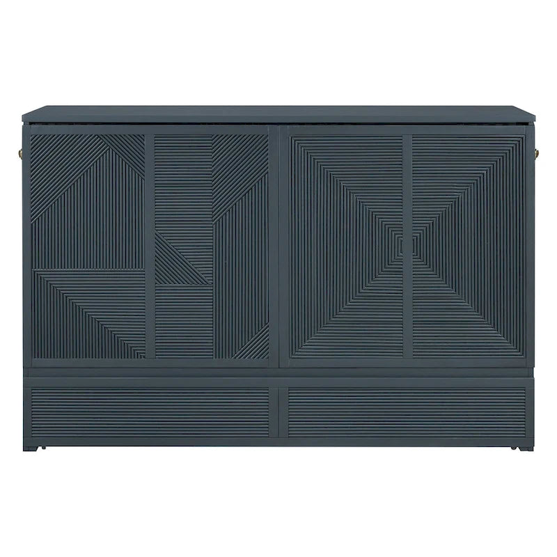 Queen Size Murphy Bed with Large Drawer,USB Ports and Outlets