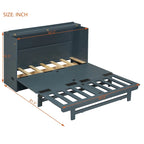 Queen Size Murphy Bed with Large Drawer,USB Ports and Outlets