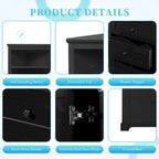 Black Triangle Tall Cabinet with 3 Drawers and Adjustable Shelves for Bathroom, Kitchen or Living Room