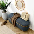 GDFStudio - Clara Upholstered Storage Ottoman Bench with Sturdy Oval Wood Legs