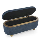 GDFStudio - Clara Upholstered Storage Ottoman Bench with Sturdy Oval Wood Legs