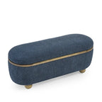 GDFStudio - Clara Upholstered Storage Ottoman Bench with Sturdy Oval Wood Legs