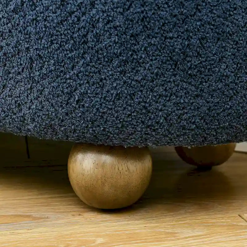 GDFStudio - Clara Upholstered Storage Ottoman Bench with Sturdy Oval Wood Legs