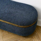 GDFStudio - Clara Upholstered Storage Ottoman Bench with Sturdy Oval Wood Legs