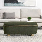 GDFStudio - Clara Upholstered Storage Ottoman Bench with Sturdy Oval Wood Legs
