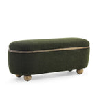 GDFStudio - Clara Upholstered Storage Ottoman Bench with Sturdy Oval Wood Legs