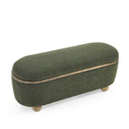 GDFStudio - Clara Upholstered Storage Ottoman Bench with Sturdy Oval Wood Legs