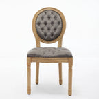 Solid Wood Frame Antique Dining Chair, Hand-Pulled Buckle Decoration Velvet Dining Chair with Nailhead Trim, Set of 2