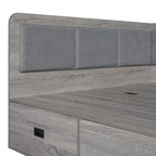 Wooden Daybed Sofa Bed Frame L-Shaped Storage Daybed with 3 Storage Drawers and 3 Built-in Storage Compartments