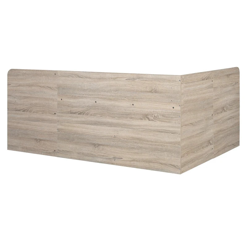 Wooden Daybed Sofa Bed Frame L-Shaped Storage Daybed with 3 Storage Drawers and 3 Built-in Storage Compartments