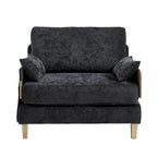 Chenille Upholstered 3-in-1 Convertible Sleeper Foldable Sofa Bed Recliner Chair with 3 Pillows