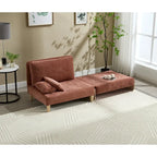 Chenille Upholstered 3-in-1 Convertible Sleeper Foldable Sofa Bed Recliner Chair with 3 Pillows