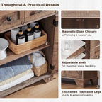 24 Farmhouse Bathroom Floor Cabinet, Wide Bathroom Storage Cabinet