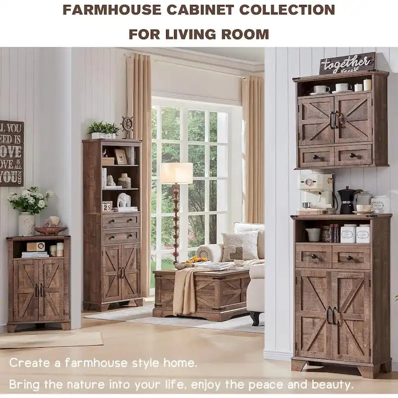 24 Farmhouse Bathroom Floor Cabinet, Wide Bathroom Storage Cabinet