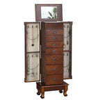 Costway Jewelry Cabinet Storage Chest Stand Organizer Necklace Wood - 14.8(L) X9(W) X38.6(H)