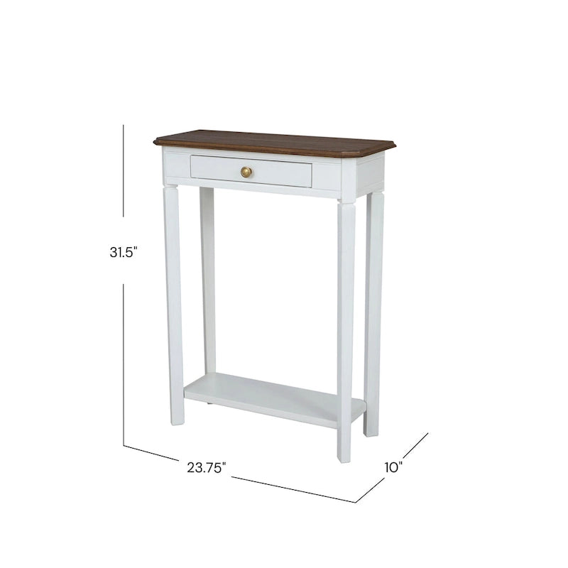 Marnie Two-tone 1-drawer Solid Wood Console Accent Table with Shelf by East at Main
