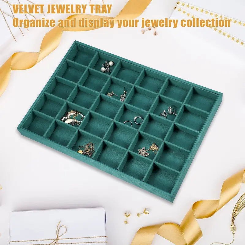 30 Grid Jewelry Tray Stackable for Rings Earrings Necklace Bracelet