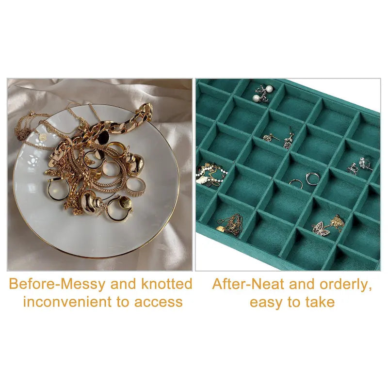 30 Grid Jewelry Tray Stackable for Rings Earrings Necklace Bracelet