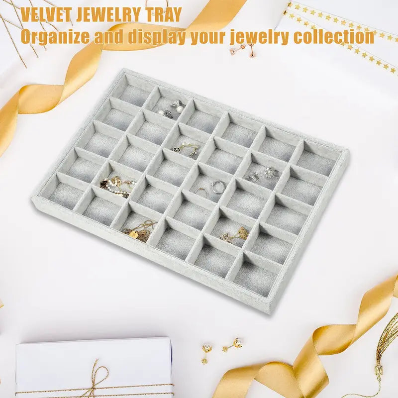 30 Grid Jewelry Tray Stackable for Rings Earrings Necklace Bracelet