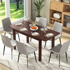 Costway Extendable Dining Table Folding Rubber Wood Table for 4 People - Cherry Color - See Details