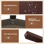 Costway Extendable Dining Table Folding Rubber Wood Table for 4 People - Cherry Color - See Details