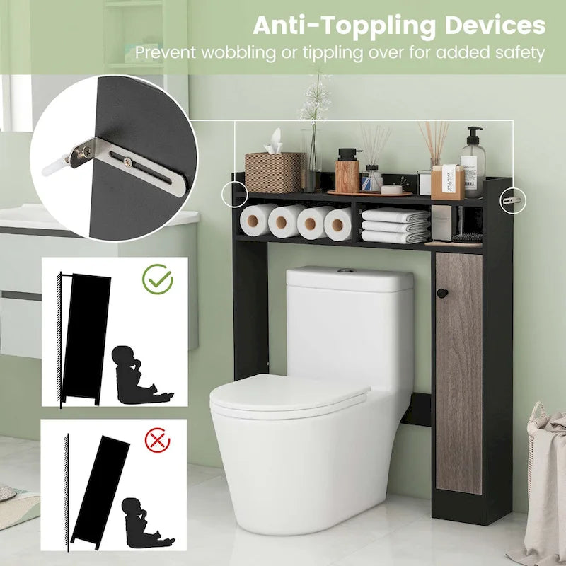 Costway Over the Toilet Bathroom Cabinet Floor Storage Organizer with - See Details