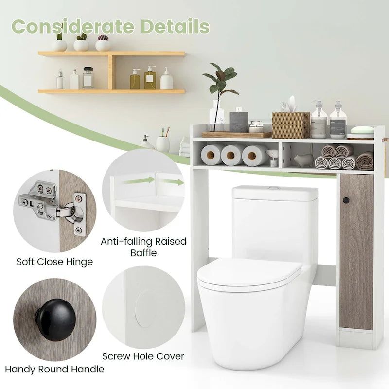Costway Over the Toilet Bathroom Cabinet Floor Storage Organizer with - See Details