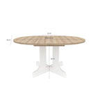 Elegant Farmhouse Round Dining Table with Adjustable Length and X-Base Be Used for Modern Dining Room