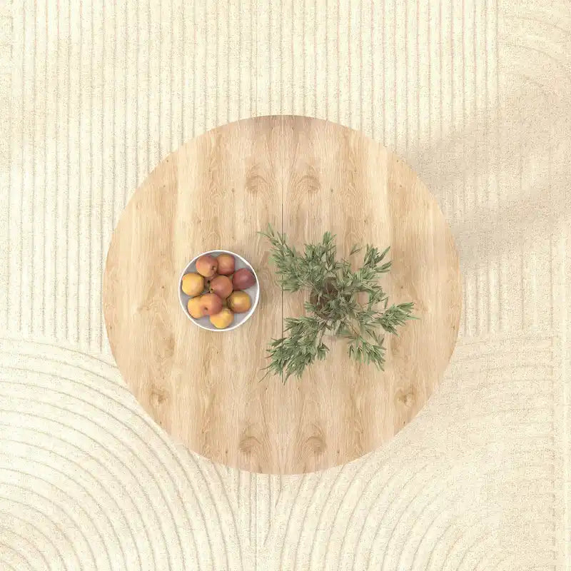 Elegant Farmhouse Round Dining Table with Adjustable Length and X-Base Be Used for Modern Dining Room