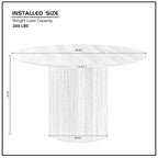 Elegant Farmhouse Round Dining Table with Adjustable Length and X-Base Be Used for Modern Dining Room