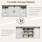 32 Tall Farmhouse TV Stand for 80 TV, Wood Entertainment Center