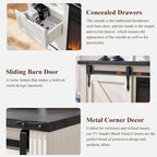 32 Tall Farmhouse TV Stand for 80 TV, Wood Entertainment Center