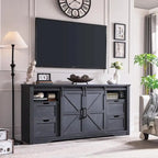 32 Tall Farmhouse TV Stand for 80 TV, Wood Entertainment Center
