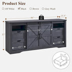 32 Tall Farmhouse TV Stand for 80 TV, Wood Entertainment Center