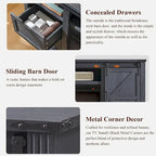 32 Tall Farmhouse TV Stand for 80 TV, Wood Entertainment Center