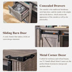 32 Tall Farmhouse TV Stand for 80 TV, Wood Entertainment Center